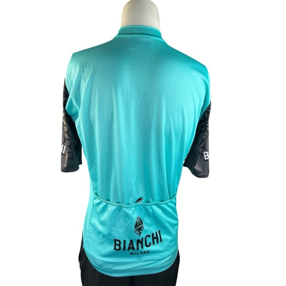Bianchi Milano Women’s XL Cycling Jersey Short Sleeve Eagle Crown Made in Italy - Picture 5 of 10